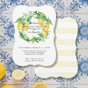 Modern Lemon Floral Citrus Bracket Vrijgezellenfee Kaart