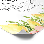 Modern Lemon Floral Ring Hunt Vrijgezellenfeest sp Poster (Hoek)