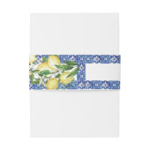 Modern Lemon Foliage Blue Mediterranean Wedding Uitnodigingen Wikkel (Achterkant Voorbeeld)