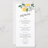 Modern Lemon Foliage Calligraphy Wedding Menu (Voorkant)