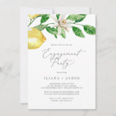 Modern Lemon Garden Engagement Party Kaart (Voorkant)