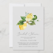 Modern Lemon Garden | Grijze Vrijgezellenfeest Kaart (Voorkant)