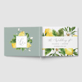 Modern Lemon Garden Monogram Rug Weddenschap Gastenboek (Volledig)