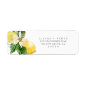 Modern Lemon Garden Return Address Label (Voorkant)