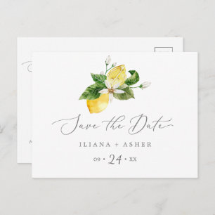 Modern Lemon Garden Save the Date Briefkaart