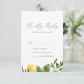 Modern Lemon Garden Simple RSVP-kaart RSVP Kaartje (Staand voorkant)