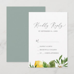 Modern Lemon Garden Simple RSVP-kaart RSVP Kaartje