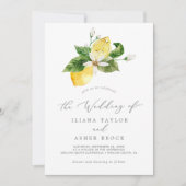 Modern Lemon Garden Simple Wedding Kaart (Voorkant)