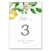 Modern Lemon Garden Table Number Kaart (Achterkant)