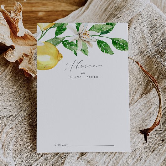 Modern Lemon Garden Wedding Advieskaart