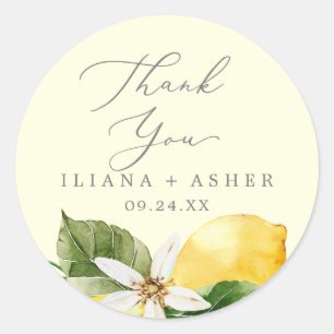 Modern Lemon Garden Yellow Bedankt voor Sticker