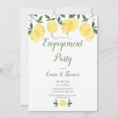 Modern Lemon Greenery Engagement Party Kaart (Voorkant)