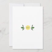 Modern Lemon Greenery Engagement Party Kaart (Achterkant)
