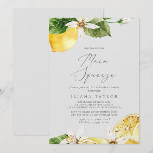 Modern Lemon Grijze Vrijgezellenfeest Kaart