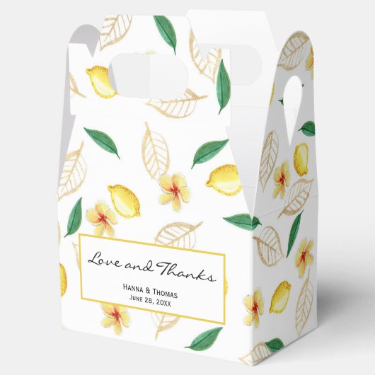 Modern Lemon Love and Bedankt Wedding Bedankdoosjes (Geopend)