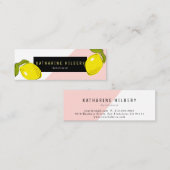 Modern Lemon Pink White Block Mini Visitekaartje (Voorkant / Achterkant)