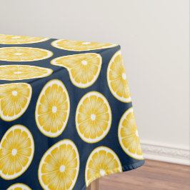 Modern Lemon Slice Navy blauw en geel Tafelkleed