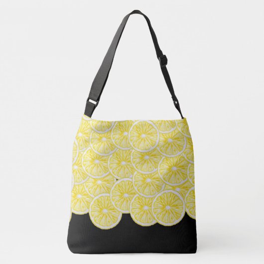 Modern Lemon Slices Waterverf Pattern Crossbody Tas (Achterkant)