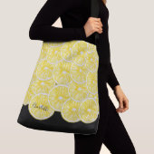 Modern Lemon Slices Waterverf Pattern Crossbody Tas (Dichtbij)