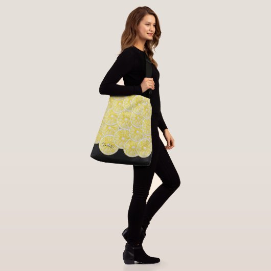 Modern Lemon Slices Waterverf Pattern Crossbody Tas (Op model)