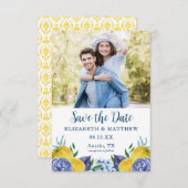 Modern Lemon Summer Wedding Save the Date (Voorkant / Achterkant)