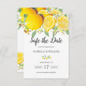 Modern Lemon Summer Wedding Save the Date Aankondiging (Voorkant / Achterkant)
