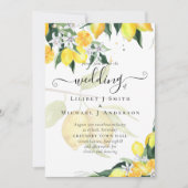 Modern Lemon Tree Wedding Invite Elegant Kaart (Voorkant)