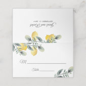 Modern Lemon & Waterverf Bloemen Huwelijk (Buitenkant ongevouwen)