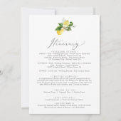 Modern Lemon Wedding Welcome Letter & Itinerary (Achterkant)