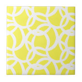 Modern Lemon Yellow and White Abstract Pattern Tegeltje (Voorkant)