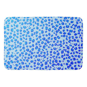 Modern leopard Animal Print Pattern Blue Paars Badmat
