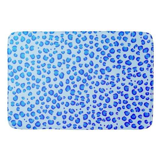 Modern leopard Animal Print Pattern Blue Paars Badmat (Voorkant)