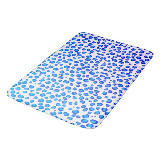 Modern leopard Animal Print Pattern Blue Paars Badmat (Gekanteld)