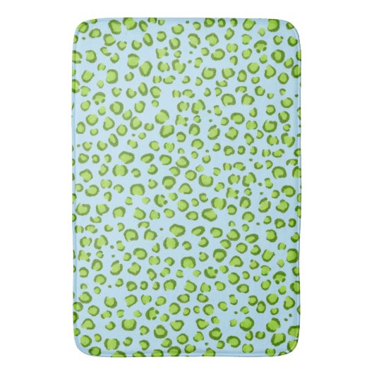 Modern leopard Animal Print Pattern Green Blue Badmat (Voorkant Verticaal)