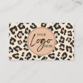 Modern Leopard Cheetah Custom Company Logo Visitekaartje (Voorkant)