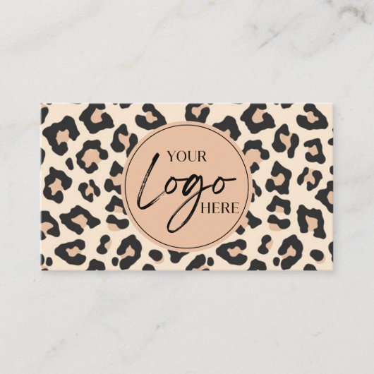 Modern Leopard Cheetah Custom Company Logo Visitekaartje (Voorkant)