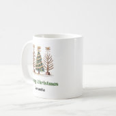 Modern Leopard Christmas Trees Personalized Mug (Devant gauche)