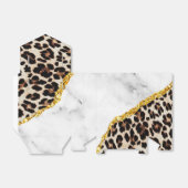 Modern Leopard Gold Agate Geode Monogram Favor Box Bedankdoosjes (Uitgevouwen)