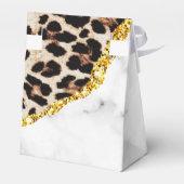 Modern Leopard Gold Agate Geode Monogram Favor Box Bedankdoosjes (Achterkant)