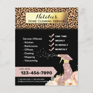 Modern Leopard House Cleaning & Maid Service Flyer