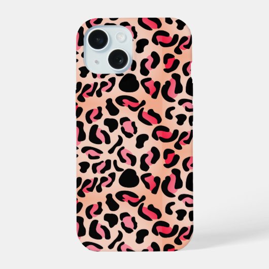 Modern Leopard Pattern Animal Print iPhone 15 Hoesje (Achterkant)
