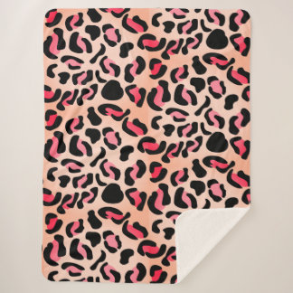 Modern Leopard Pattern Animal Print Sherpa Deken