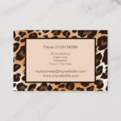 Modern Leopard Pattern Elegant Visitekaartje (Achterkant)