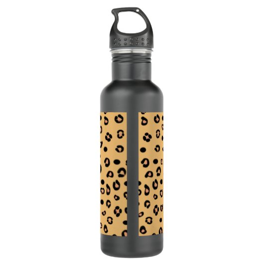 Modern Leopard Pattern en Monogram Waterfles (Achterkant)