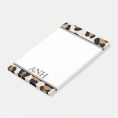 Modern Leopard Print Dubbele Rand Drie Initiaal Post-it® Notes (Schuin)