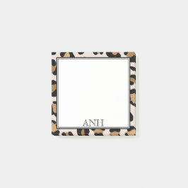 Modern Leopard Print Dubbele Rand Drie Initiaal Post-it® Notes