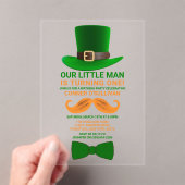 Modern Leprechaun St. Patrick's Any Age Birthday Acryl Uitnodigingen (Insitu (Draagbaar))