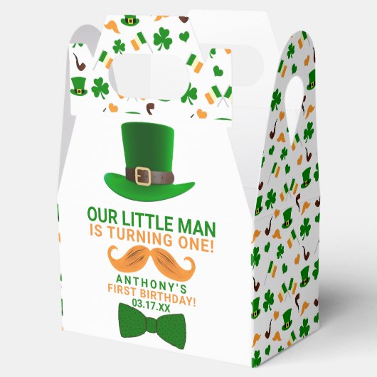 Modern Leprechaun St. Patrick's Any Age Birthday Bedankdoosjes (Geopend)