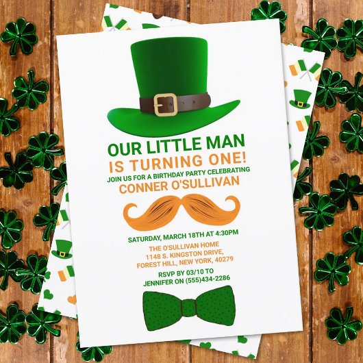 Modern Leprechaun St. Patrick's Any Age Birthday Kaart