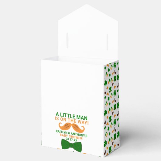 Modern Leprechaun St. Patrick's Day Baby shower Bedankdoosjes (Geopend)